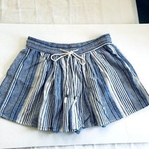 GAP Striped Elastic Waist Skorts Shorts Wide Leg S